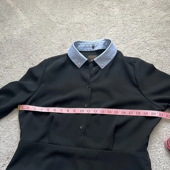 Coach dress with detachable chambray collar, black, size 14 EUC - Picture 9 of 12